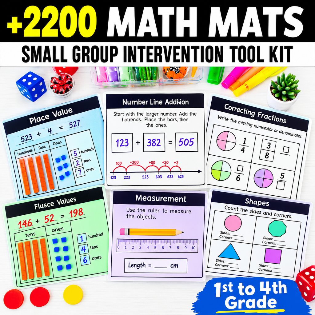 2,200+ Printable Math Mats & Graphic Organizers MEGA BUNDLE - 1st to 4th Grade