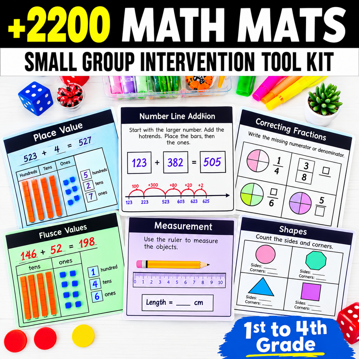 2,200+ Printable Math Mats & Graphic Organizers MEGA BUNDLE - 1st to 4th Grade