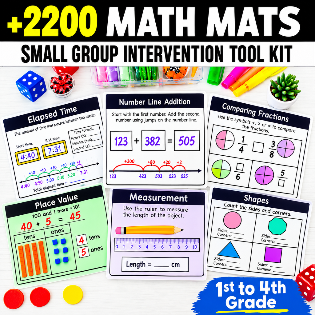2,200+ Printable Math Mats & Graphic Organizers MEGA BUNDLE - 1st to 4th Grade